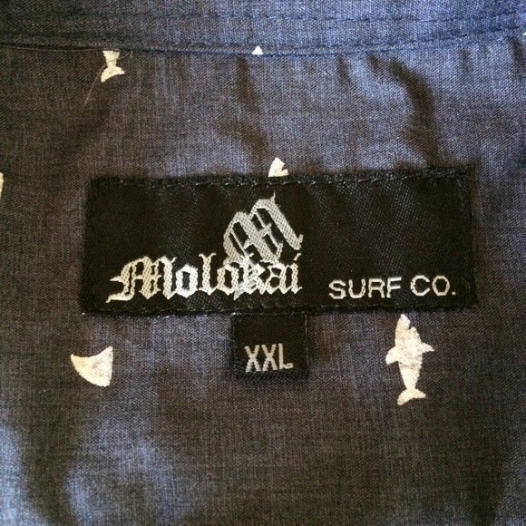 Molokai Surf Co Mens Casual Short Sleeve Gray Shirt Size XXL Fish Whale Print - Picture 7 of 12
